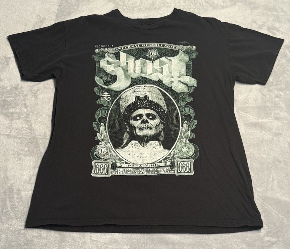 Large Ghost 2018 Concert Tour Black T-Shirt Rock Metal Papa Nil Rats On The Road
